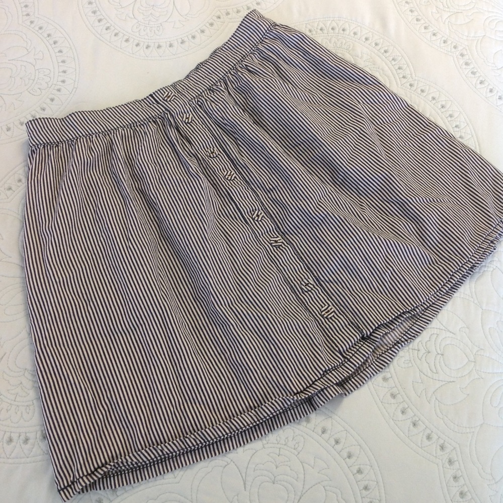 Navy and White pinstripe skirt